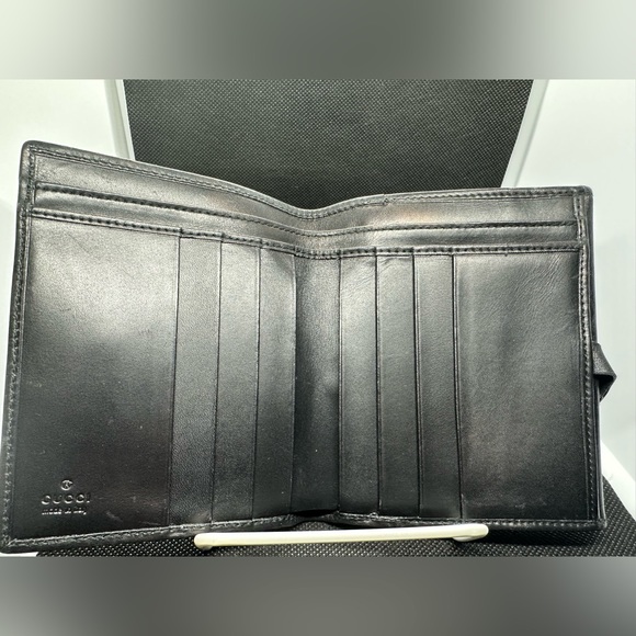 Gucci Canvas Snakeskin Print/Leather Bifold Wallet - Picture 4 of 8